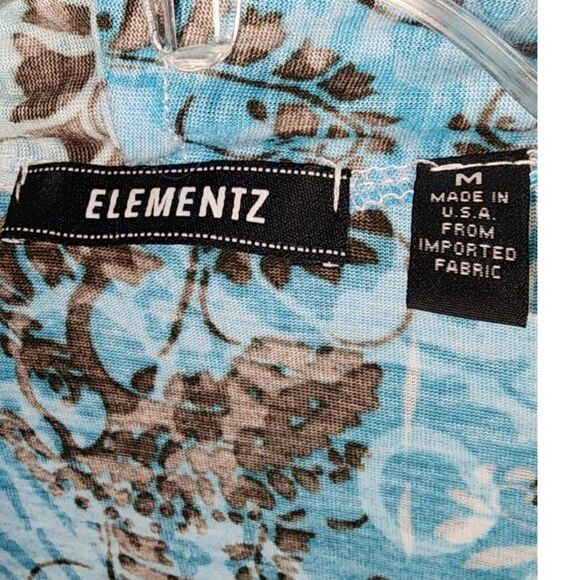 Elementz Women's Blue & White 3/4 Sleeve Cardigan w/ Built in Top Size M - Picture 5 of 5